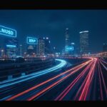 Photorealistic Ripple payments hub in Singapore with RLUSD and XRP interfaces, MAS backdrop