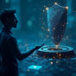 Regulator faces a blockchain network with a shield over a wallet, illustrating privacy vs surveillance.