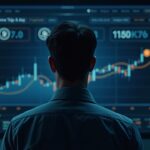 Photorealistic newsroom header: a finance executive at dashboard with Bitcoin icons, a NAV chart, and a rotating flywheel.
