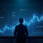 Photorealistic finance newsroom header with an analyst silhouette, holographic ether inflows, and BMNR stock rising 55%.