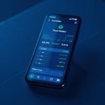 Smartphone screen showing Trust Wallet with embedded prediction markets, charts, tokenized outcomes, and Myriad logo