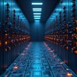 Photorealistic crypto cold storage vault with glowing hardware wallets and tokens entering offline safes.