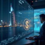 Photorealistic header: a financial professional on a trading floor with a USDt badge, Abu Dhabi skyline, and AFRT insignia.