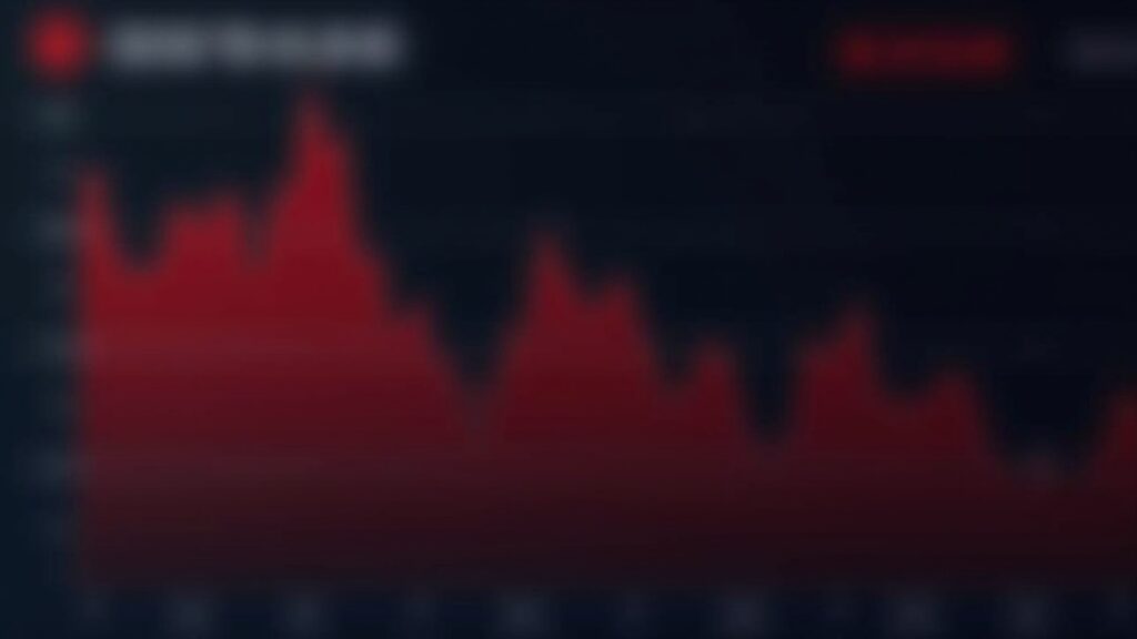 Photorealistic dashboard showing UNI decline on a red price chart, with the CoinDesk 20 index sliding in the background, newsroom setting.