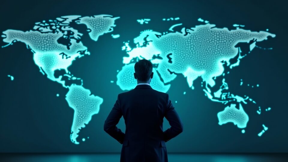 Photorealistic header: banker in suit before digital wall with NBK logo and a green-list of tokens.