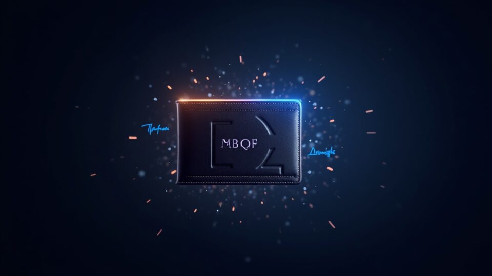 Photorealistic quantum-resistant wallet centered with glowing post-quantum signatures; split background shows tactical vs platform PQC.