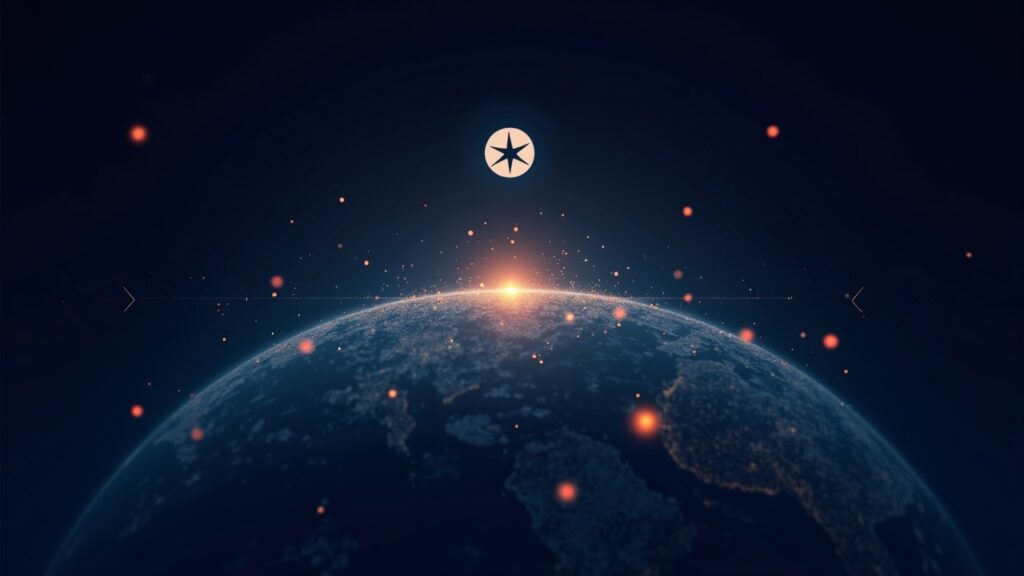 Photorealistic header with the Stellar logo over a globe, glowing tokenized assets and lines highlighting on-chain demand for XLM.