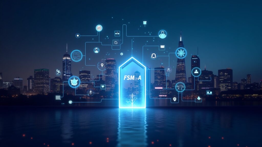 Futuristic London skyline with a glowing crypto licensing gateway and an FSMA portal, symbolizing UK crypto regulation.
