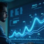 Newsroom analyst beside holographic XRP price chart rising from 3.5 to 10, with regulatory icons and liquidity arrows.