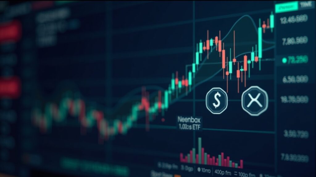Photorealistic crypto newsroom with XRP price chart showing CME gap fill and potential $3 breakout; ETF and CME icons.