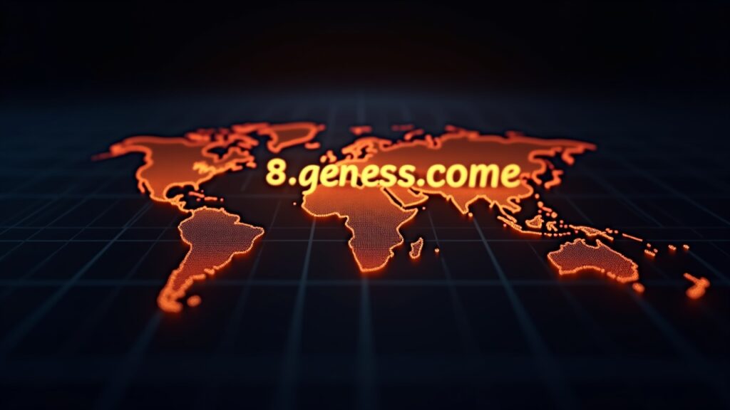 Glowing Genesis BTC address on a world map with countdown and fading Satoshi silhouette, signaling burn and speculation.