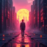 Photorealistic header: Monero rises above a bright skyline while Zcash declines in a shadowy alley with neon privacy icons.