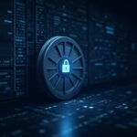Photorealistic header: secure on-chain vault on Stellar with verifiable hashes and charts for institutional derivatives custody.