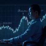 Solana price chart shows a head-and-shoulders breakout toward $42 with a trader on futuristic screens and Solana logo.