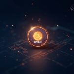 Photorealistic header with a glowing USDCBL token at center, Aptos Labs and Decibel branding, and on-chain graphs.