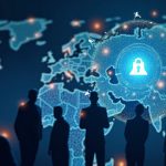Photorealistic header showing Safe multisig wallet UI merged with the Avalanche C-Chain map, with team silhouettes near a treasury icon.