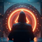 Photorealistic header: hacker silhouette before a glowing Ethereum vault with colliding storage layers.