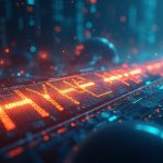 Futuristic crypto trading scene with glowing HYPE tokens flowing into a burn pipeline, a holographic SEC filing, and on-chain dashboards