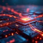 Photorealistic data center with interconnected servers, Firedancer and Jito logos, glowing MEV streams.