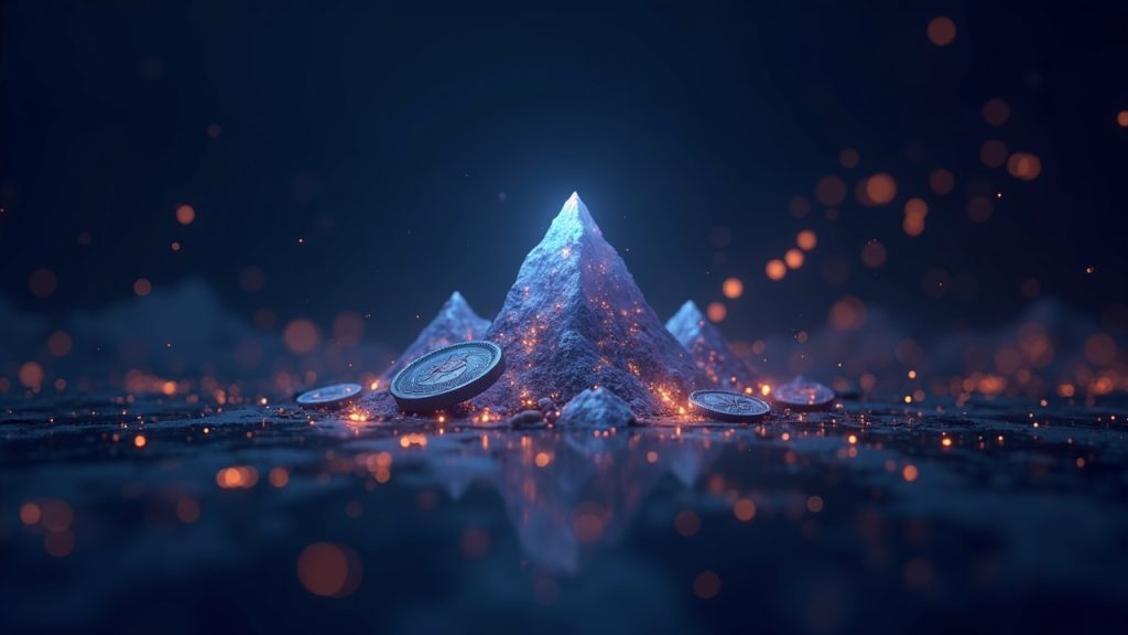 Photorealistic newsroom header with Avalanche logo centered, glowing stablecoins streaming, and a rising transaction graph.