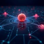 Photorealistic Jupiter routing hub with neon trade lines to Solana dex logos against a futuristic data-grid backdrop.