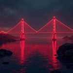 Newsroom-style illustration of a Solana cross-chain bridge draining stablecoins with a red warning glow.