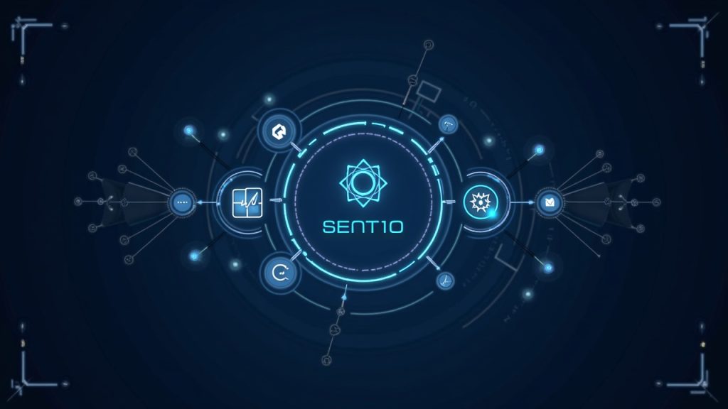 Futuristic Solana network scene with Sentio 4.0 UI, ClickHouse and BigQuery logos, Hylo validator, and Jito BAM badge.