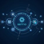 Futuristic Solana network scene with Sentio 4.0 UI, ClickHouse and BigQuery logos, Hylo validator, and Jito BAM badge.
