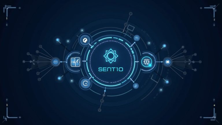 Futuristic Solana network scene with Sentio 4.0 UI, ClickHouse and BigQuery logos, Hylo validator, and Jito BAM badge.