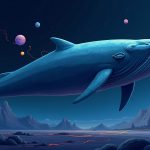 Photorealistic Solana scene: whale purchases PUMP via Jupiter with liquidity flow lines in a newsroom style.