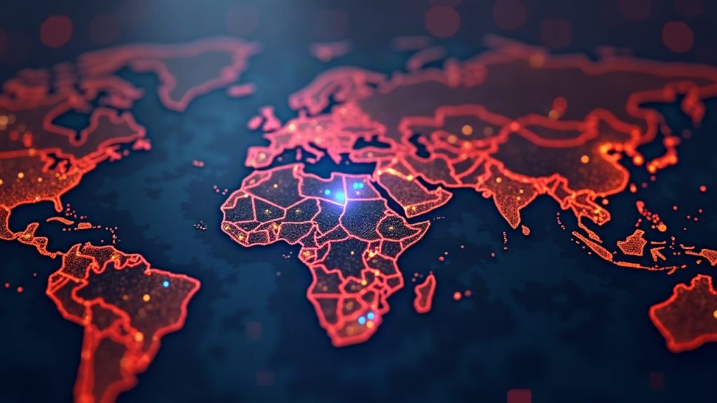Photorealistic AI agent coordinating glowing x402 transfers across a network map with Base and Polygon lanes.