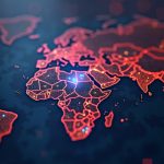 Photorealistic AI agent coordinating glowing x402 transfers across a network map with Base and Polygon lanes.
