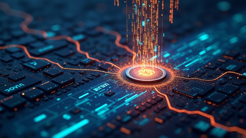 Photorealistic header of a modern control room with data streams labeled Coinbase, Kraken, and OKX converging into a Centrifuge asset stack.