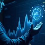 Futuristic Base DeFi lending dashboard shows a rising MAMO price, glowing oracle icon, and a shadowy figure in a cool blue disruption-themed scene.
