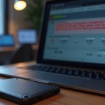 Photorealistic SafePal wallet on desk with screen showing redacted order data and a warning, highlighting data breach risk.