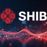 Photoreal SHIB logo with Japanese regulatory seals and a Nomura-backed Laser Digital banner.