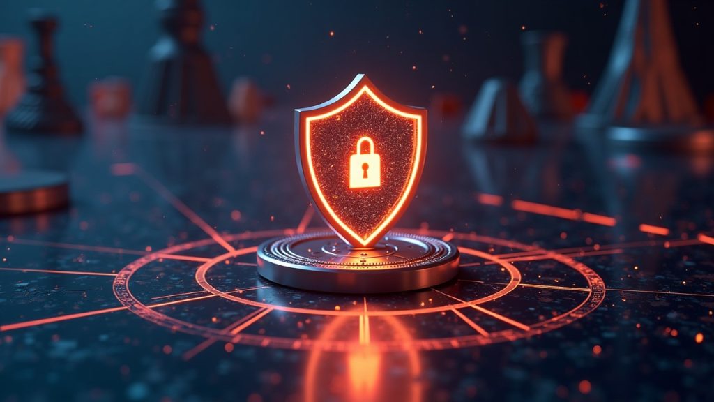 Realistic Solana mainnet scene with a glowing privacy shield around token transfers, illustrating ZK ElGamal privacy proofs.