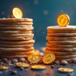 Header with Uniswap and PancakeSwap as pillars among crypto icons and gold-backed tokens, illustrating liquidity.