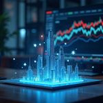 Photorealistic on-chain trading scene: desk, holographic tickers of tokenized stocks, Aerodrome logo, and Base DEX interface.