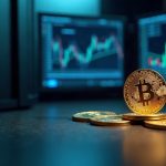 Photorealistic scene of tokenized Benji fund shares used as off-exchange collateral beside a vault and trading screens.