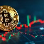 Bitcoin symbol over a rising financial chart with ETF logos, price tag 84,500, and a high Fear & Greed gauge.