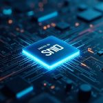 Photorealistic data center with a glowing SN10 chip, Pareto AI and Engy AI logos, and latency/throughput graphs.