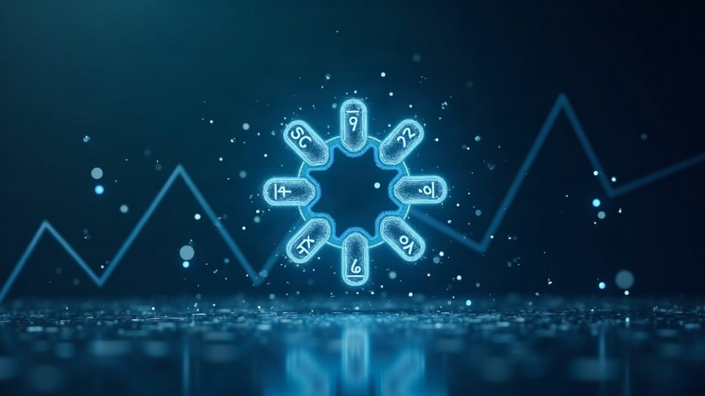 Cardano logo with streaming USDCx coins forming a rising 66M market-cap chart against a blue-teal newsroom backdrop.