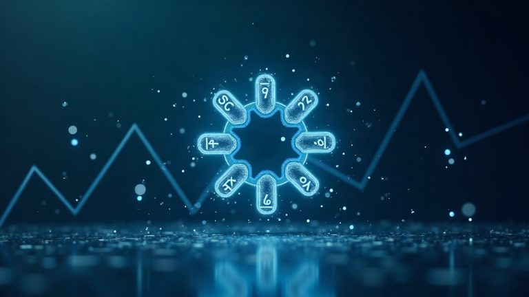 Cardano logo with streaming USDCx coins forming a rising 66M market-cap chart against a blue-teal newsroom backdrop.