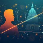 Photorealistic header showing an executive silhouette, crypto icons, and a split path with a gavel and gears.
