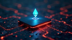 Photorealistic Ethereum router glitch; glowing ERC-20 approvals flow to attackers, illustrating DeFi permission abuse.