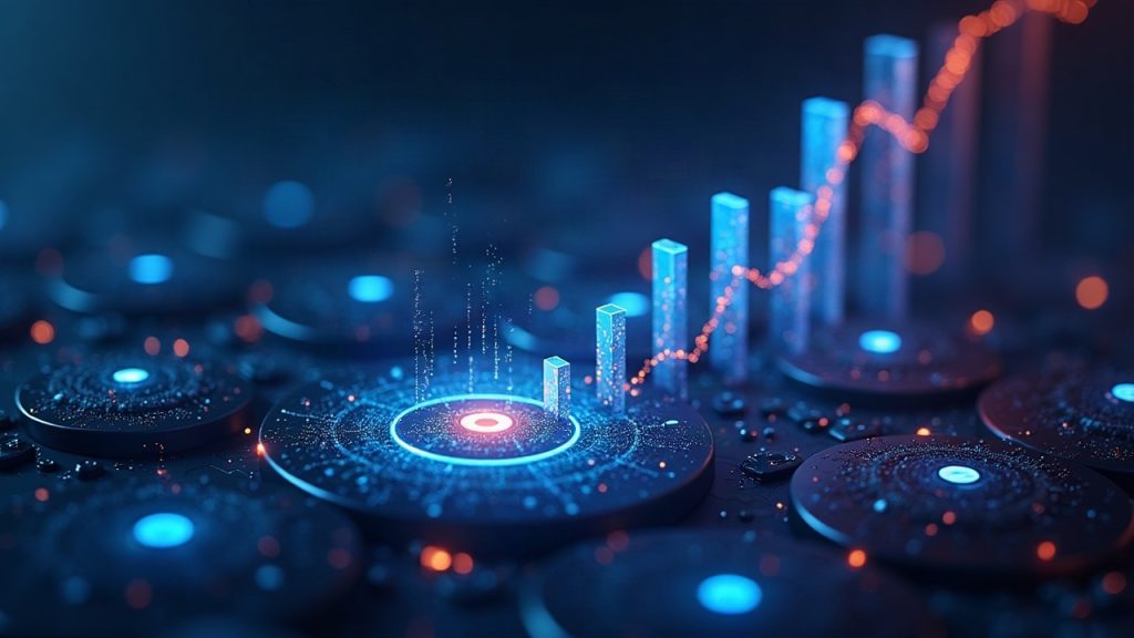 Photorealistic HyperEVM header with glowing nodes, a hovering Hype Terminal NFT, and a rising crypto chart.