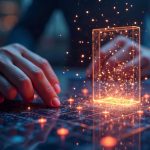 Photorealistic scene of a user staking POLS on Base with glowing blockchain nodes and lottery visuals.
