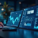 Photorealistic trading desk with a holographic sUSDS balance sheet display, highlighting $100M for the Galaxy Digital and Sky partnership.