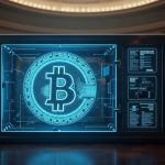 Congressional chamber scene with a transparent Bitcoin vault and holographic proof-of-reserve ledger.